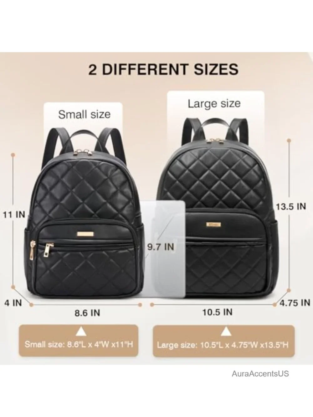 Vegan Leather Mini Backpack Quilted Small Purse for Women Travel Work